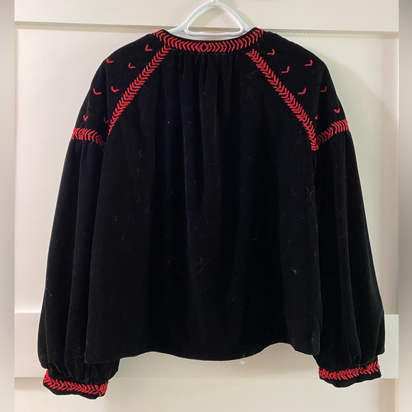 Zara Woman Velvet Open Front Embroidered Beaded
Floral Jacket M - Picture 7 of 8